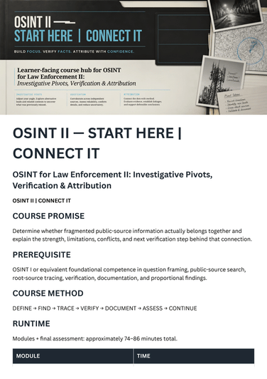 OSINT II course cover