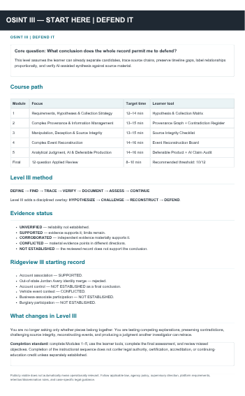 OSINT III course cover