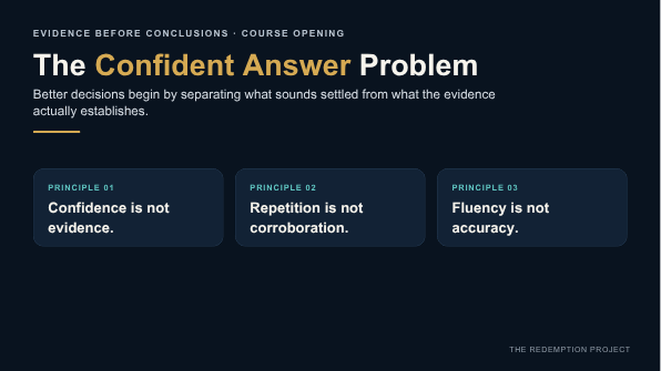 Evidence Before Conclusions — Online Course course cover